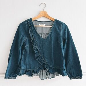 MADEWELL > Denim Ruffle Top